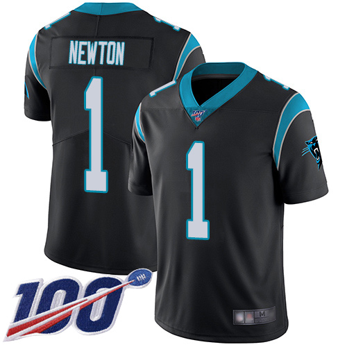 Carolina Panthers Limited Black Men Cam Newton Home Jersey NFL Football #1 100th Season Vapor Untouchable